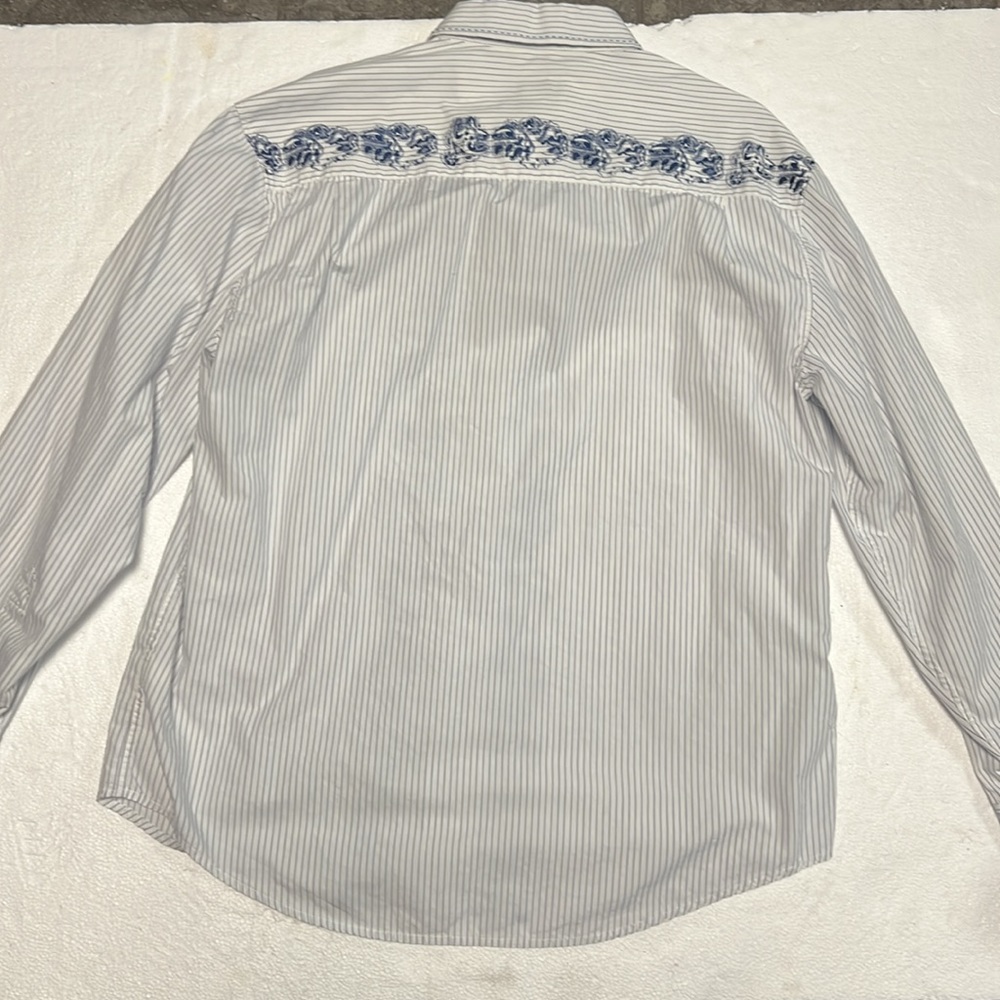⭐️ 2 for $15 Pronto Uomo striped long sleeve casual or dress button down - Picture 6 of 7